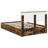 vidaXL Storage Bed with Drawer Smoked Oak 135 x 190 cm Engineered Wood