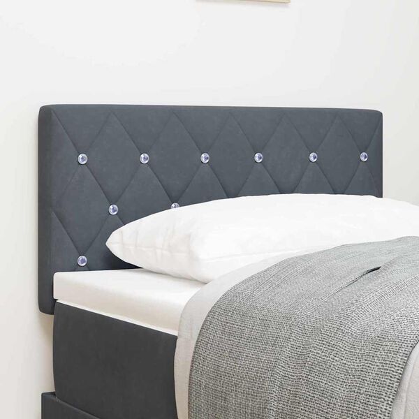 vidaXL LED Headboard with LED Strip Lights Dark Grey 80 cm Polyester