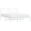 vidaXL Metal Bed Frame without Mattress with Headboard White 120x200cm