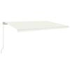 vidaXL Manual Retractable Awning with LED 500x300 cm Cream