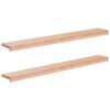 vidaXL Window Sills 2 pcs Natural 110 x 20 x 2 cm Solid Beech Wood
