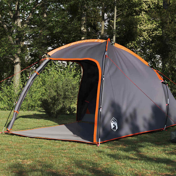 vidaXL Tent with Roof Manual Grey and Orange 370 x 230 x 185 cm