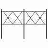 vidaXL Metal Headboard Black 137cm