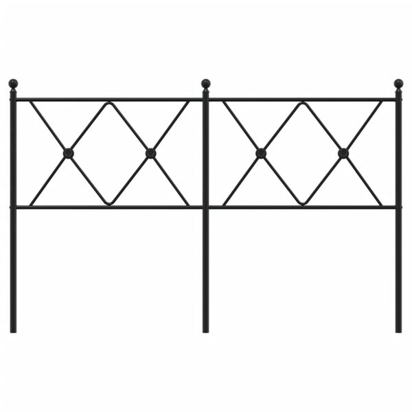 vidaXL Metal Headboard Black 137cm