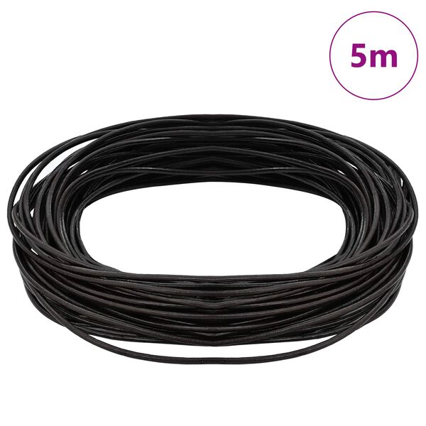 vidaXL Leather Cord Dark Brown &Oslash;1 mm x 5 m Leather