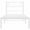 vidaXL Metal Bed Frame without Mattress with Headboard White 80x200cm