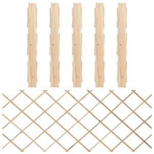 vidaXL Trellis Fences 5 pcs Solid Firwood 180x80 cm