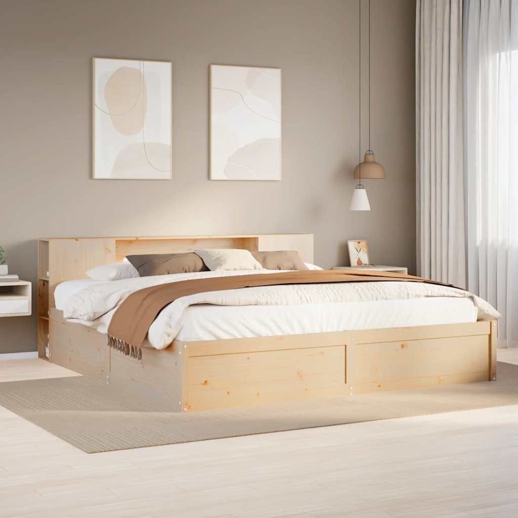 vidaXL Bed Frame without Mattress 180x200 cm Super King Solid Wood Pine
