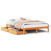 vidaXL Bed Frame with Drawers without Mattress Wax Brown 135x190 cm Double