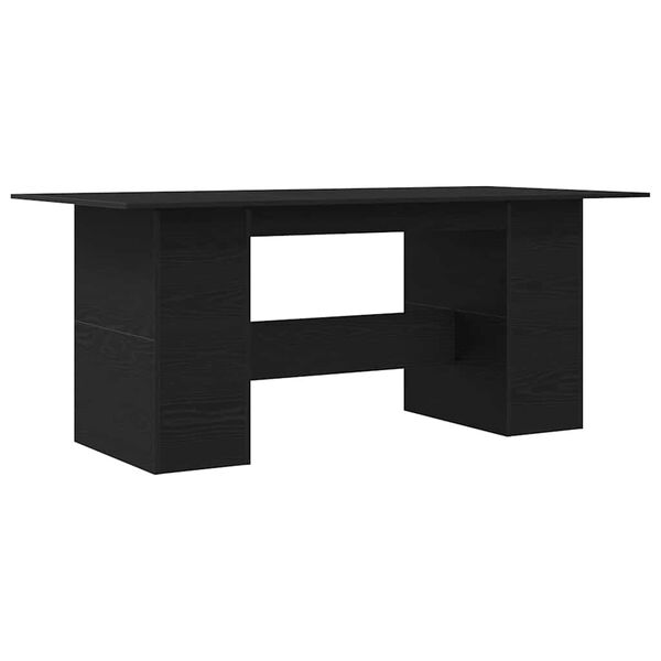 vidaXL Dining Table Black Oak 180x90x76 cm Engineered Wood