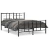 vidaXL Metal Bed Frame without Mattress with Footboard Black 140x190cm