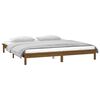 vidaXL LED Bed Frame without Mattress Honey Brown 120x200 cm Solid Wood