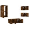 vidaXL 5 Piece TV Wall Units with LED Smoked Oak Engineered Wood