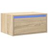 vidaXL Wall-mounted Bedside Cabinet with LED Lights Sonoma Oak