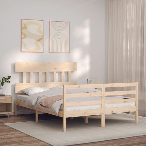 vidaXL Bed Frame without Mattress Small Double Solid Wood