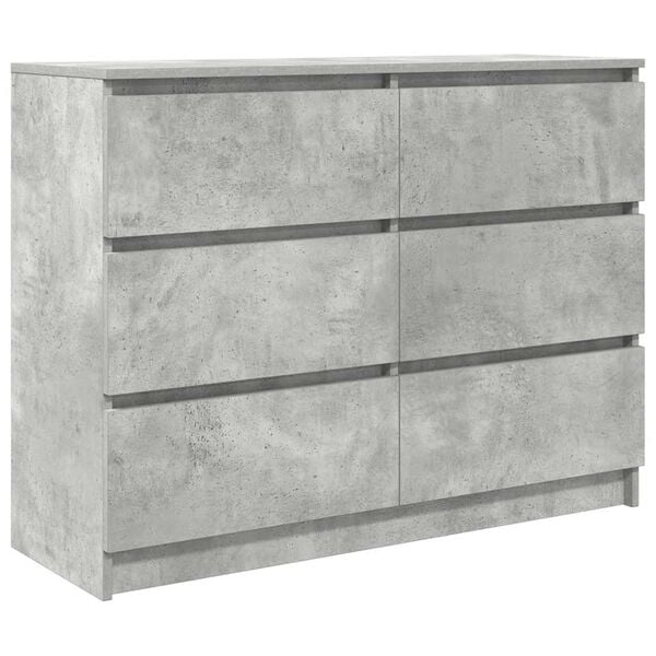 vidaXL Sideboard Concrete Grey 100x35x76 cm Engineered Wood
