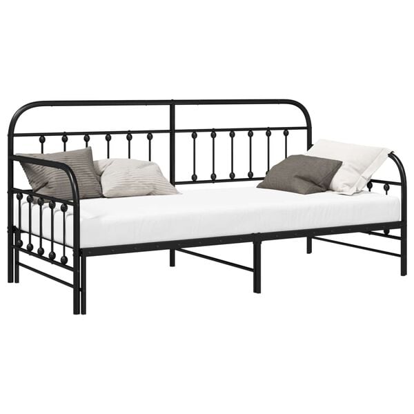 vidaXL Daybed Frame Black 90 x 190 cm Powder-Coated Steel