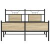 vidaXL Bed Frame without Mattress Sonoma Oak 140x190 cm Engineered Wood