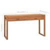 vidaXL Desk with 2 Drawers 140x40x75 cm Teak Wood