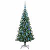 vidaXL Artificial Pre-lit Christmas Tree Green 150 cm PVC and Metal