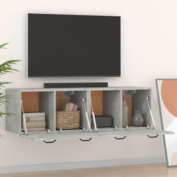 vidaXL Wall Cabinets 2 pcs Concrete Grey 80x35x36.5 cm Engineered Wood