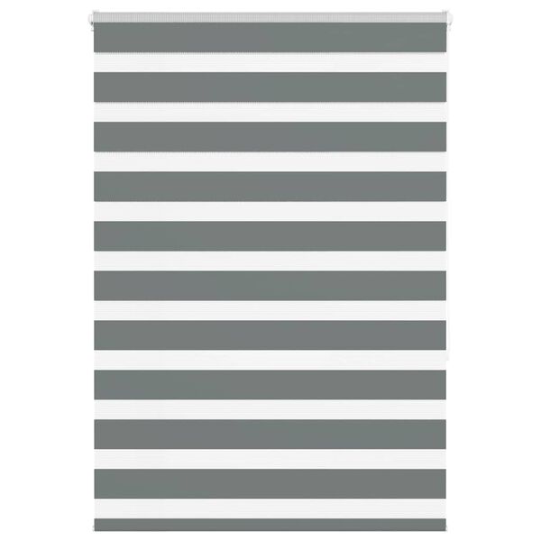 vidaXL Zebra Blind Dark Grey 110x150 cm Fabric Width 105.9 cm Polyester