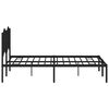 vidaXL Metal Bed Frame without Mattress with Headboard Black 140x190cm