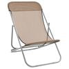 vidaXL Folding Beach Chairs 2 pcs Taupe Textilene&Powder-coated Steel