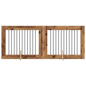 vidaXL Dog Gate with Stands 2 pcs Old Wood 100 x 80 cm Engineered Wood