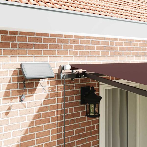 vidaXL Manual Retractable Awning with LEDs Brown 400x300 cm