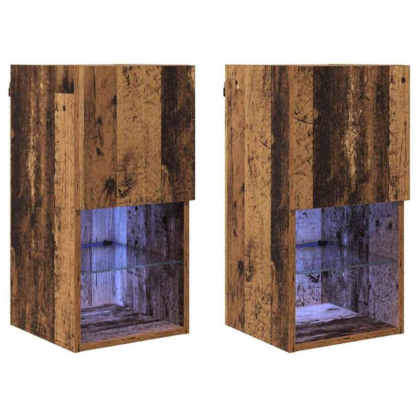 vidaXL Wall-mounted TV Cabinets 2 pcs Old Wood 30.5 x 30 x 60 cm