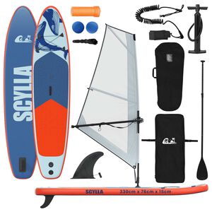 vidaXL Inflatable SUP Board with Sail SCYLLA 330 x 76 x 15 cm Blue for