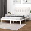 vidaXL Bed Frame without Mattress White 135x190 cm Double Solid Wood