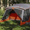 vidaXL Camping Tent with Porch 4-Person Orange Waterproof