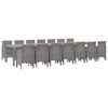 vidaXL Garden Dining Set with Cushions 15 pcs Light Grey PP