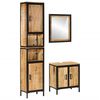 vidaXL 3 Piece Bathroom Furniture Set Iron and Solid Wood Mango