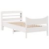 vidaXL Bed Frame with Headboard White 90x190 cm Single Solid Wood Pine