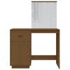 vidaXL Dressing Table with LED Honey Brown 95x50x133.5 cm Solid Wood Pine