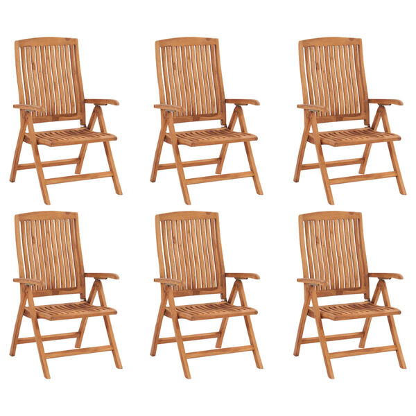 vidaXL Reclining Garden Chairs 6 pcs Solid Teak Wood