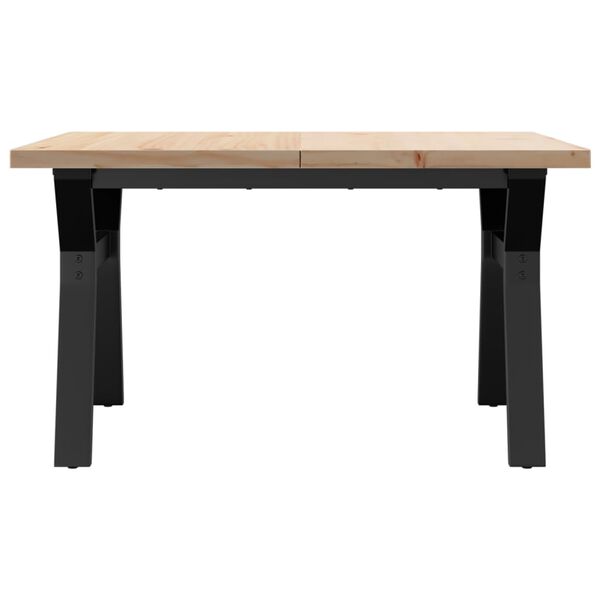 vidaXL Coffee Table Y-Frame 80x80x45.5 cm Solid Wood Pine and Steel