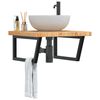 vidaXL Basin Shelf Wall Mounted Steel and Solid Wood Oak