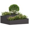 vidaXL Garden Planter Black 100 x 100 x 50 cm Cold-rolled Steel