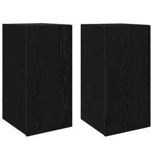 vidaXL Wall TV Cabinet Wall-mounted 2 pcs Black Oak 30.5 x 30 x 60 cm