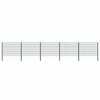 vidaXL Fence Panel with Posts Iron 867x120 cm Green