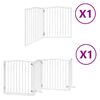 vidaXL Dog Gate with Door Foldable 6 Panels White 480 cm Poplar Wood