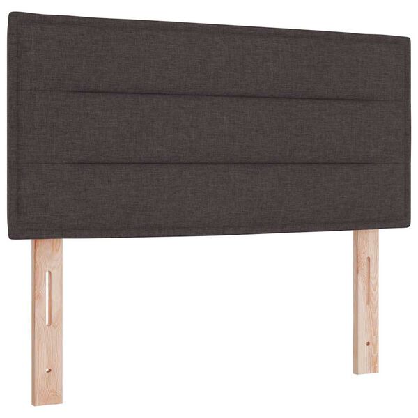 vidaXL LED Headboard with LED Strip Lights Dark brown 80 cm Fabric