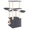 vidaXL Cat Tree with Sisal Scratching Posts Dark Grey 133 cm