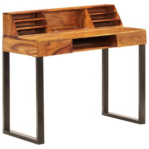 vidaXL Desk 110x50x94 cm Solid Acacia Wood and Steel