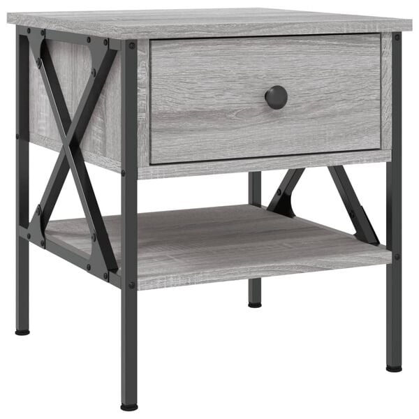 vidaXL Bedside Table Grey Sonoma 40x42x45 cm Engineered Wood