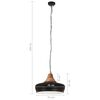 vidaXL Industrial Hanging Lamp Black Iron & Solid Wood 26 cm E27